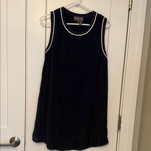 Michael Stars Navy Sleeveless Swim Coverup with White Trim